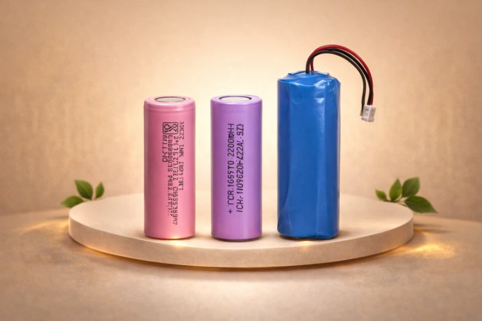 Li-ion and 18650 batteries for rechargeable LED lamps