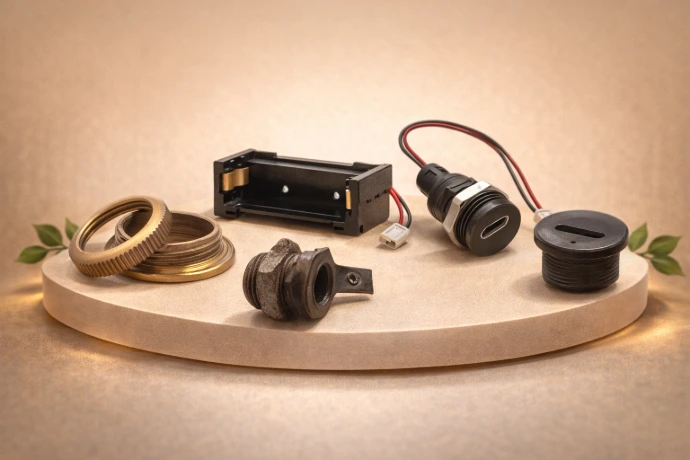 LED holders, COB lenses, enclosures and mounting parts for lamp making