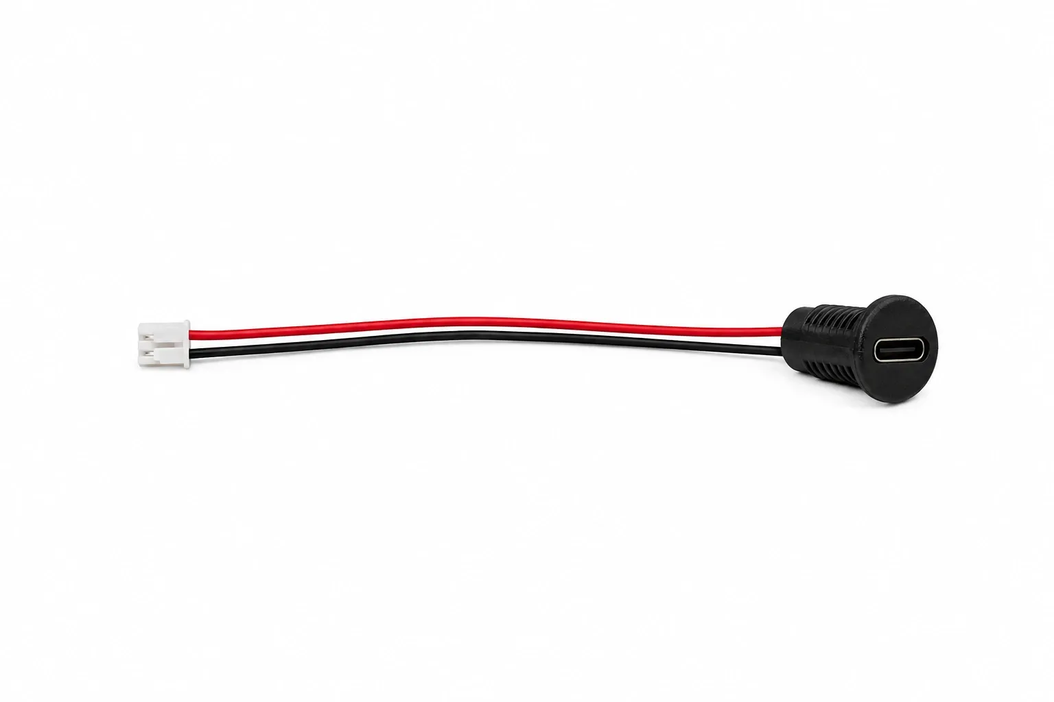 USB Panel Mount Connector Black
