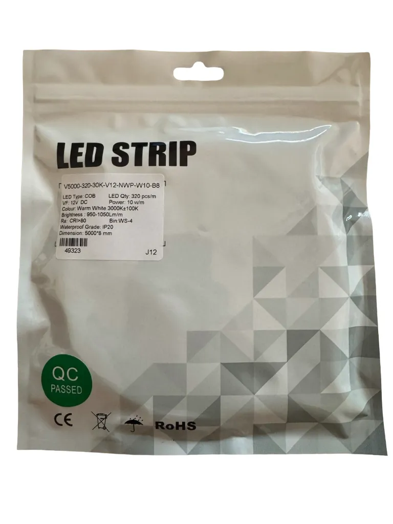 [SH-STRP-8M-320-12V-WW] COB LED Strip 8mm 320 CHIP(12V,WW)