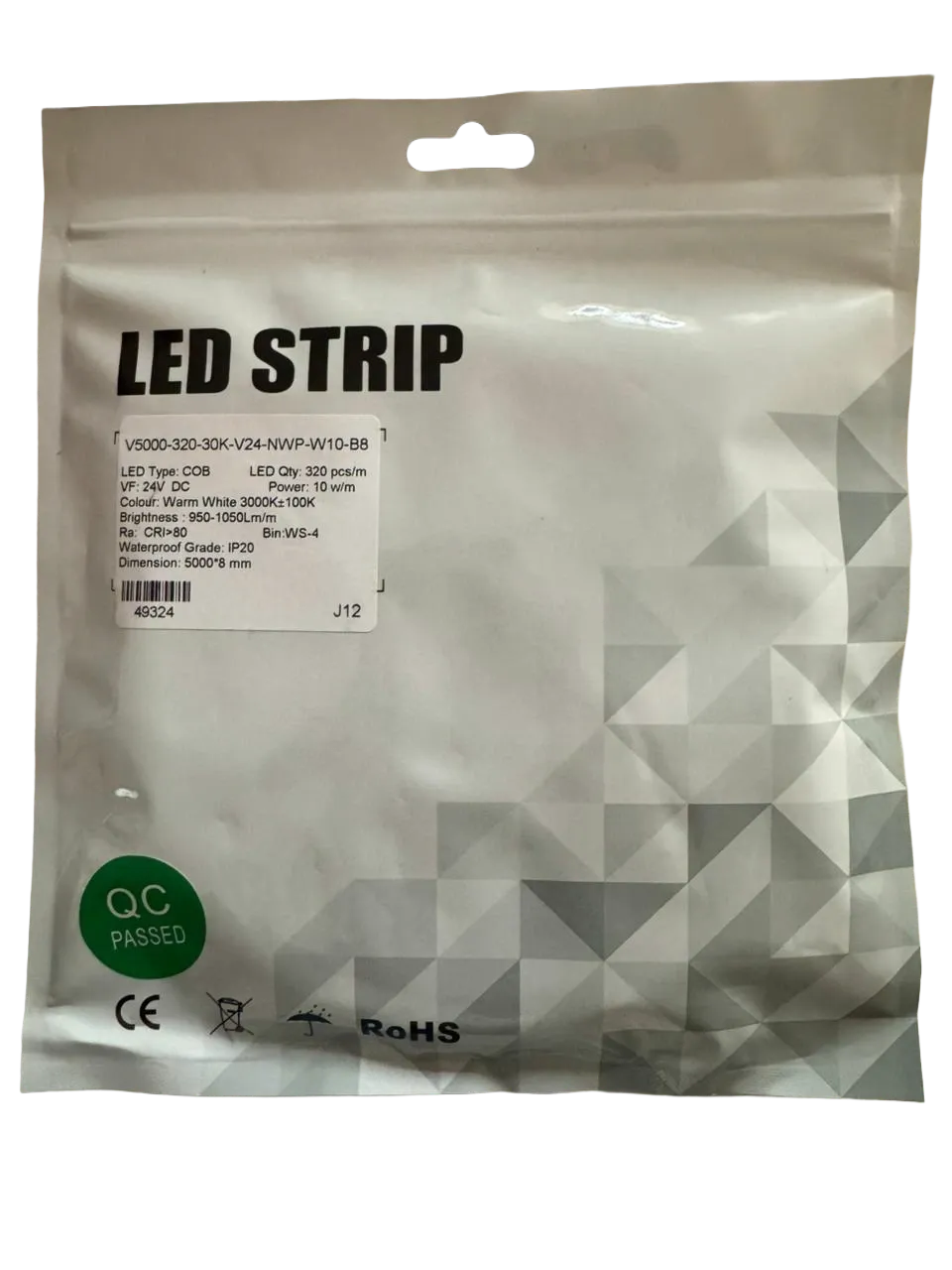 COB LED Strip 8mm 320 CHIP(24V,WW)