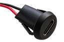 USB Panel Mount Connector Black Without Indicator (Pill Shaped Snapfit)